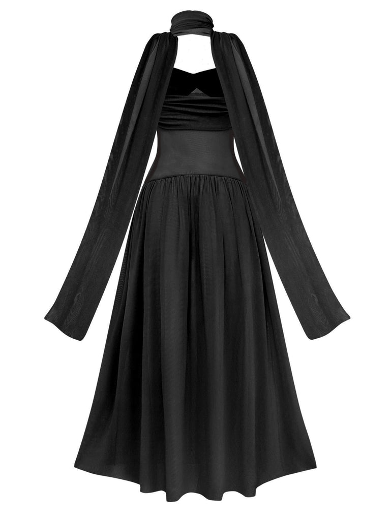 1950s Strapless Halter Neck  Dress