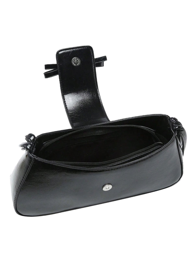 Vintage Leather Bow Baguette Bag