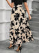 Beige 1930s Floral Silhouette A-Line Skirt: 1930s grace for the woman who dances through life