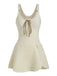 Beige 1930s Solid Lace-Up Swim Dress - vintage dress, retro fashion, elegant style for vintage lovers
