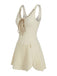 Beige 1930s Solid Lace-Up Swim Dress: beautiful vintage dress, retro fashion, elegant style with timeless appeal