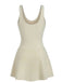 Beige 1930s Solid Lace-Up Swim Dress | vintage dress, retro fashion, elegant style - perfect for retro fashion enthusiasts