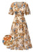 1930s VNeck Floral Elastic Waist | 1930s | vintage dress, retro fashion