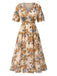 1930s VNeck Floral Elastic Waist | 1930s | vintage dress, retro fashion