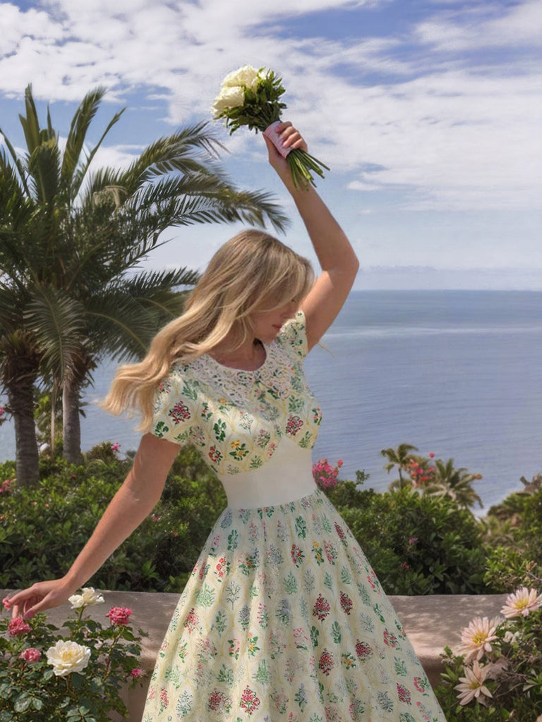 princess polly baby blue dress & Other Stories flutter sleeve midi dress in floral print