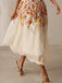 Beige 1940s Floral Mesh Patchwork Skirt - vintage skirt, retro style
