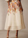 Beige 1940s Floral Mesh Patchwork Skirt - vintage skirt, retro style