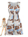 Pat 1940s Floral Square Neck Jumpsuit