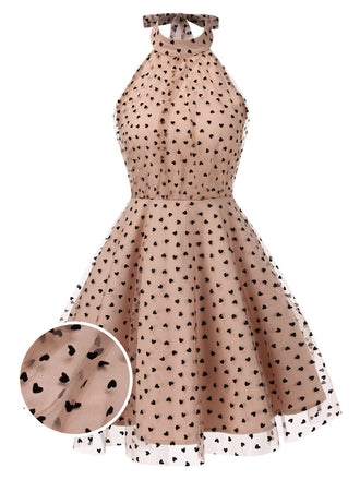1940s Heart Mesh Halterneck Dress | 1940s | vintage dress, retro fashion