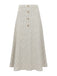 Beige 1940s Pearl Button Plaid Tweed A-Line Skirt - vintage skirt, retro style