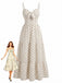 Beige 1940s Polka Dot Vintage Dress