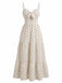Beige 1940s Polka Dot Vintage Dress 2