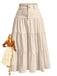 Beige 1940s Solid Multi-Layer Ruffled Skirt - vintage skirt, retro style
