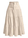 Beige 1940s Solid Multi-Layer Ruffled Skirt - vintage skirt, retro style