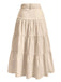 Beige 1940s Solid Multi-Layer Ruffled Skirt - vintage skirt, retro style