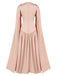 Beige 1950s Draped Renaissance Long Sleeve Maxi Dress, vintage dress, retro fashion, rockabilly, pin-up fashion - perfect for women who love vintage and retro fashion