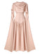 Beige 1950s Draped Renaissance Long Sleeve Maxi Dress, vintage dress, retro fashion, rockabilly, pin-up fashion - perfect for women who love vintage and retro fashion