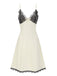 Beige 1950s Lace Patchwork Satin Straps Nightgown: where 1950s romance meets her modern spirit