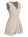 Beige 1950s Solid V-Neck Sleeveless Romper, vintage romper, retro jumpsuit - perfect for women who love vintage and retro fashion