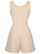 Beige 1950s Strap Belted Sleeveless Romper, vintage romper, retro jumpsuit - perfect for women who love vintage and retro fashion