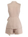 Beige 1960s Solid Suit Vest & Shorts Set | vintage outerwear, retro jacket, classic elegance - perfect for retro fashion enthusiasts