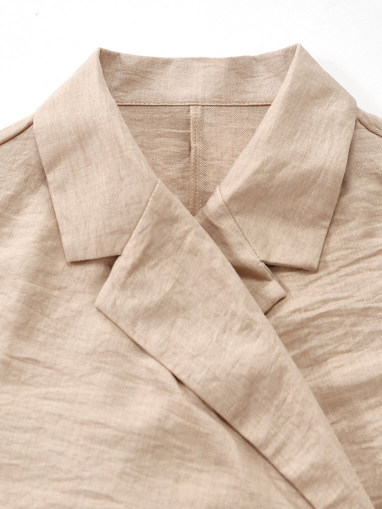 Beige 1960s Solid Suit Vest & Shorts Set - vintage outerwear, retro jacket, classic elegance for vintage lovers