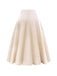 Beige 1970s Bow Tie Satin Skirt - vintage skirt, retro style