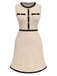 Beige 1970s Contrast Binding Sleeveless Dress, vintage dress, retro fashion - perfect for women who love vintage and retro fashion