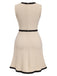 Beige 1970s Contrast Binding Sleeveless Dress, vintage dress, retro fashion - perfect for women who love vintage and retro fashion
