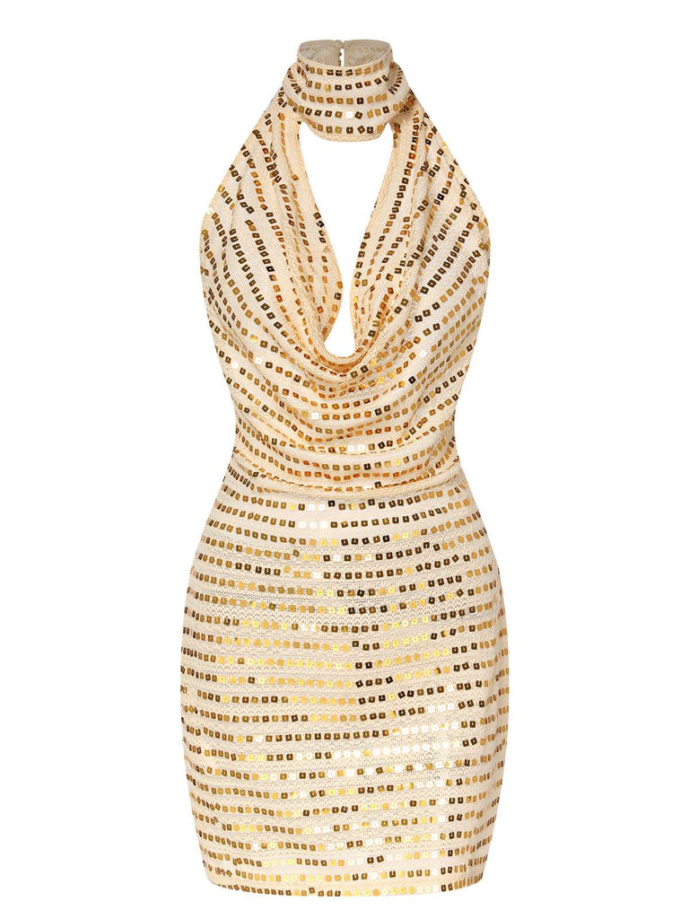 Sequined Deep V-Neck Sleeveless Mini Dress | Disco Party Dress Sequined Deep V-Neck Sleeveless Mini Dress | Disco Party Dress