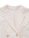 Beige 1970s Double Breasted Lapel Pleated Dress - vintage dress, retro fashion