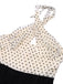 Beige & Black 1950s Heart Dots Halter Jumpsuit, vintage romper, retro jumpsuit - perfect for women who love vintage and retro fashion