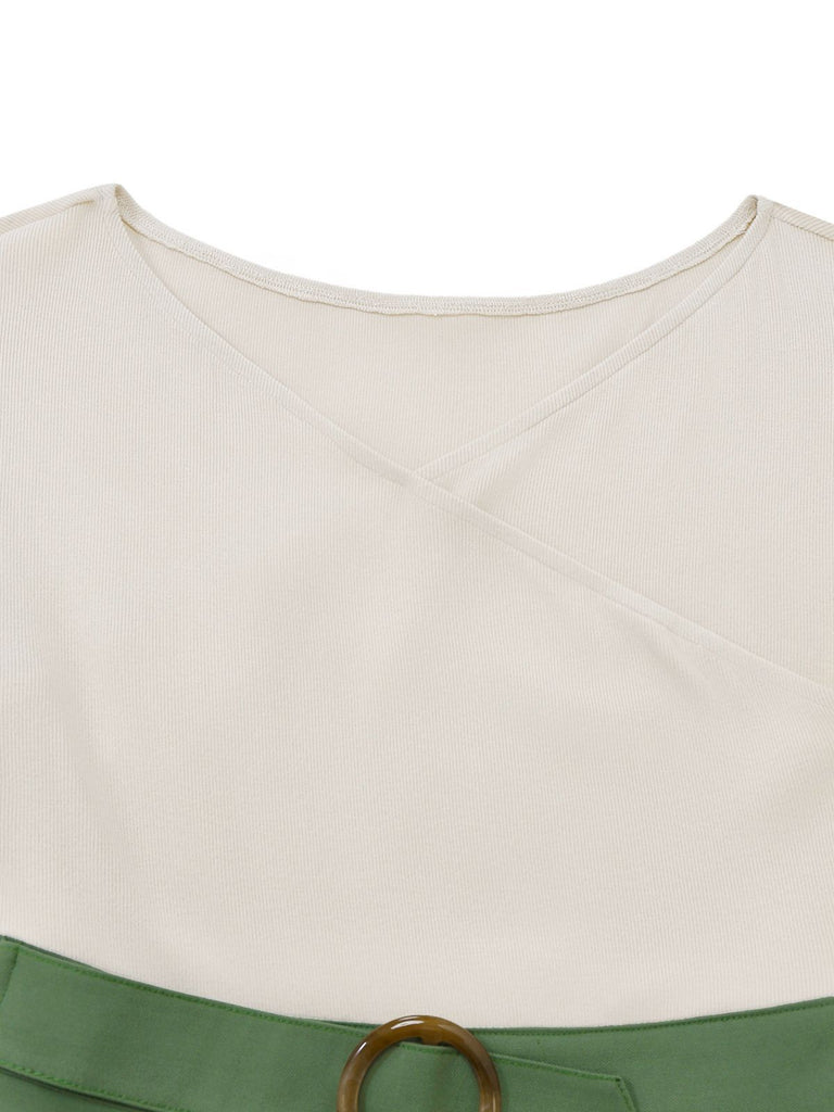 green and beige dress Alandra Midi Dress