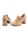 Beige Patent Leather Mary Jane Block Heel Shoes: timeless vintage elegance she makes her own