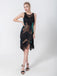 This Black 1920s Beading Sleeveless Fringed Hem Dress wraps her in 1920s elegance, one twirl at a time