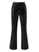 Black 1920s Solid Sequin Flared Pants - vintage fashion, retro style, classic black