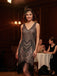 Black 1920s V-Neck Floral Sequined Dress — a 1920s silhouette that turns sidewalks into runways