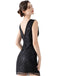 Black 1920s V-Neck Sequined Evening Dress: where 1920s romance meets her modern spirit
