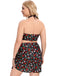 This Black 1930s Cherry Halter Swimsuit carries 1930s vacation dreams in every stitch
