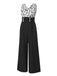 Black 1930s Halloween Bat Patchwork Jumpsuit — vintage elegance for the modern woman