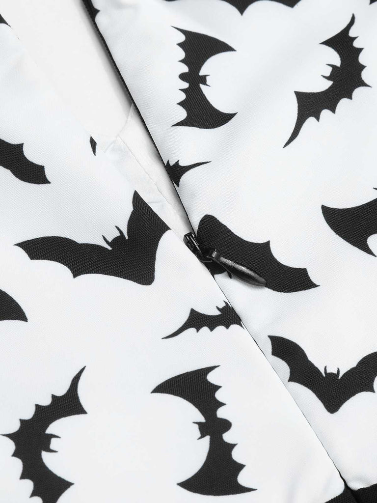 Black 1930s Halloween Bat Patchwork Jumpsuit — vintage elegance for the modern woman