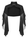 Black 1930s Halloween Patchwork Sheer Coat, vintage coat, retro outerwear - perfect for women who love vintage and retro fashion