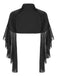 Black 1930s Halloween Patchwork Sheer Coat, vintage coat, retro outerwear - perfect for women who love vintage and retro fashion