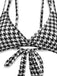 Black 1930s Houndstooth Lace-Up Bikini Set - vintage fashion, retro style, classic black