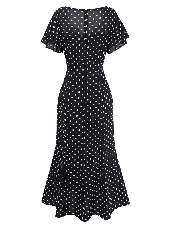 Vintage Black Polka Dot Dress