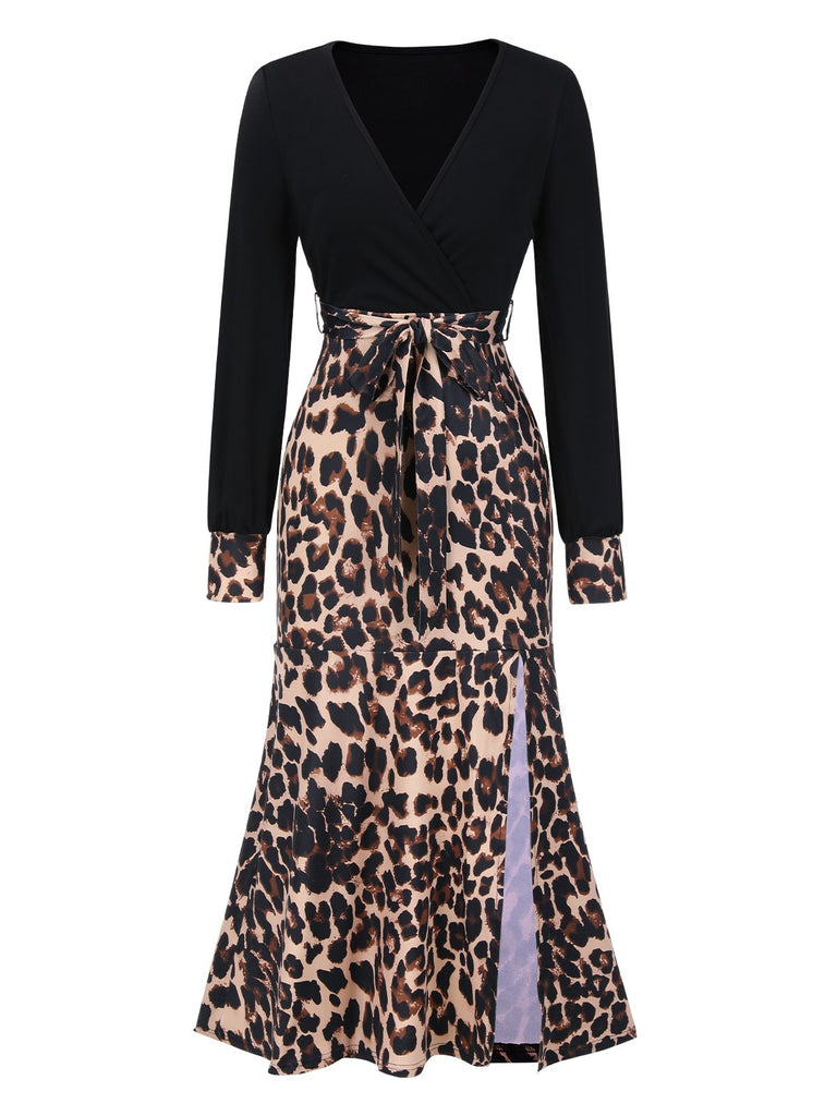 1930s Leopard Patchwork Mermaid Dress | 1930s | vintage dress, retro fashion