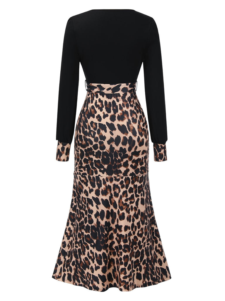 1930s Leopard Patchwork Mermaid Dress | 1930s | vintage dress, retro fashion