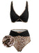 Black 1930s Colorblock Bikini Set