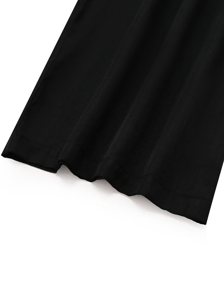 Black 1930s Mesh Pleated Patchwork Jumpsuit - vintage jumpsuit, retro fashion, classic black