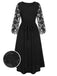 She slips into this Black 1930s Mesh Rose Patchwork Dress and suddenly it's a 1930s daydream